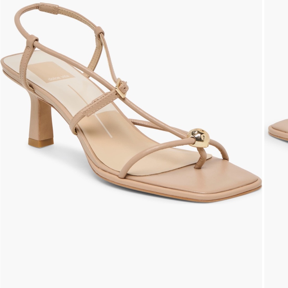 Dolce Vita Nude Strappy Mid Heel Sandals